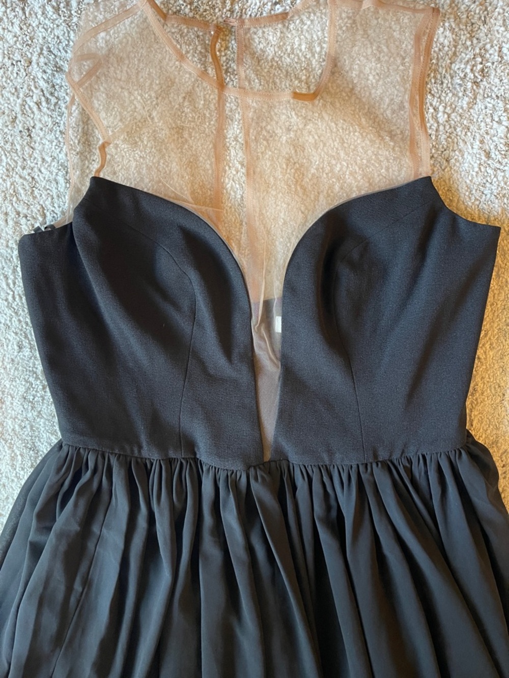 Dress the Population Eleanor Illusion Gown Black Maxi Dress Mesh - Picture 5 of 9